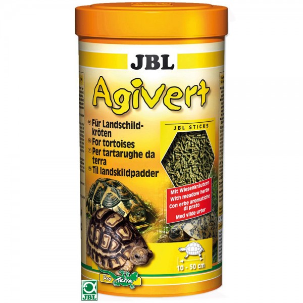 JBL Agivert - Осн корм д/сухопутных черепах длиной 10-50 см, палочки, 100 мл (42 г)