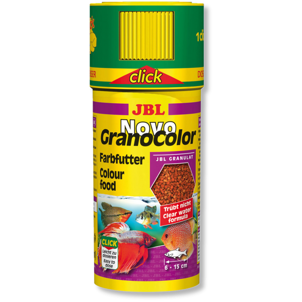JBL NovoGranoColor CLICK - Осн. корм д/ярк. окраски акв. рыб, гранулы, 250 мл (118 г)