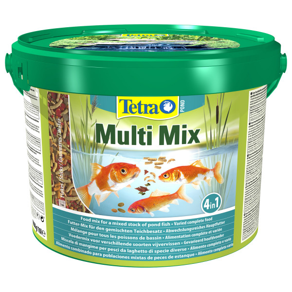 Корм для прудовых рыб Tetra Pond MultiMix 10л гранулы хлопья таблетки гаммарус