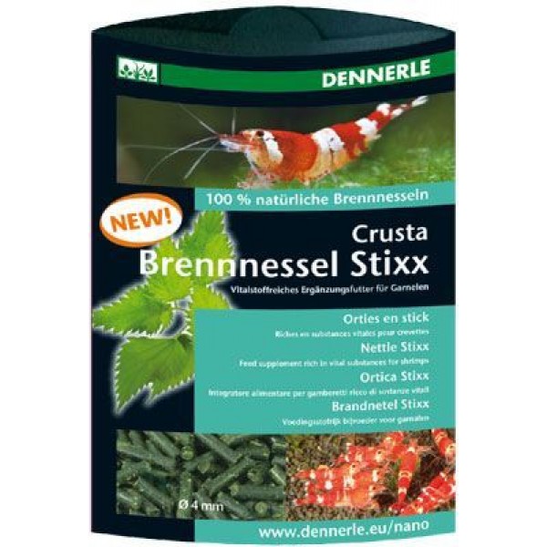 Витаминизированная кормовая добавка Dennerle Crusta Brennessel Stixx для креветок, 30 г