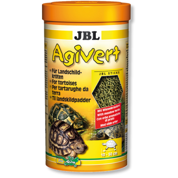 JBL Agivert - Осн корм д/сухопутных черепах длиной 10-50 см, палочки, 1 л (420 г)