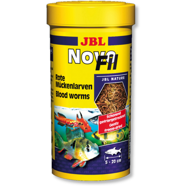 JBL NovoFil - Сушеный мотыль, доп. корм для привередливых рыб и черепах, 100 мл (8 г)