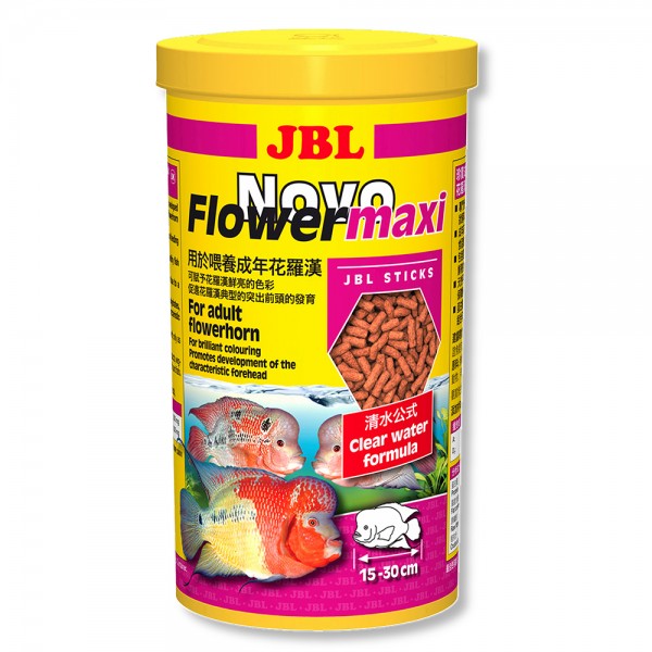 JBL NovoFlower maxi - Основной корм для больших флауэрхорнов, палочки, 1 л (440 г)