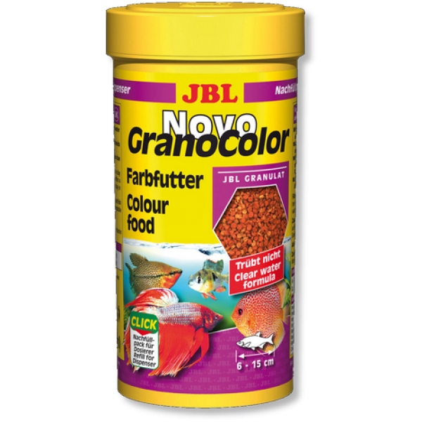 JBL NovoGranoColor - Осн. корм для яркой окраски акв. рыб, гранулы, 250 мл (118 г)