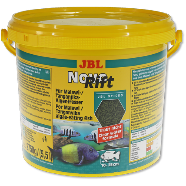 JBL NovoRift - Осн. корм для растительноядных цихлид, палочки, 5,5 л (2750 г)