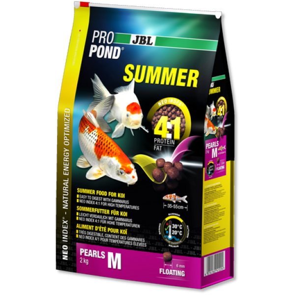JBL ProPond Summer M - Осн летний корм д/кои 35-55 см, плавающ гранулы 6 мм, 2,0 кг/6 л