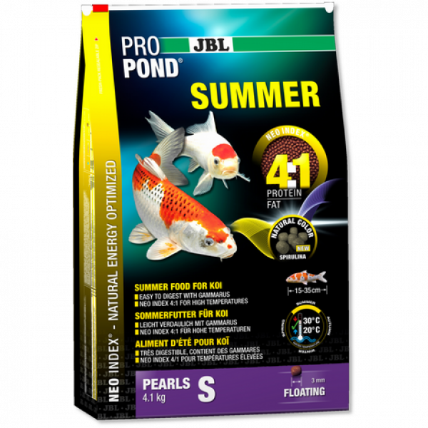 JBL ProPond Summer S - Осн летний корм д/кои 15-35 см, плавающ гранулы 3 мм, 4,1 кг/12л