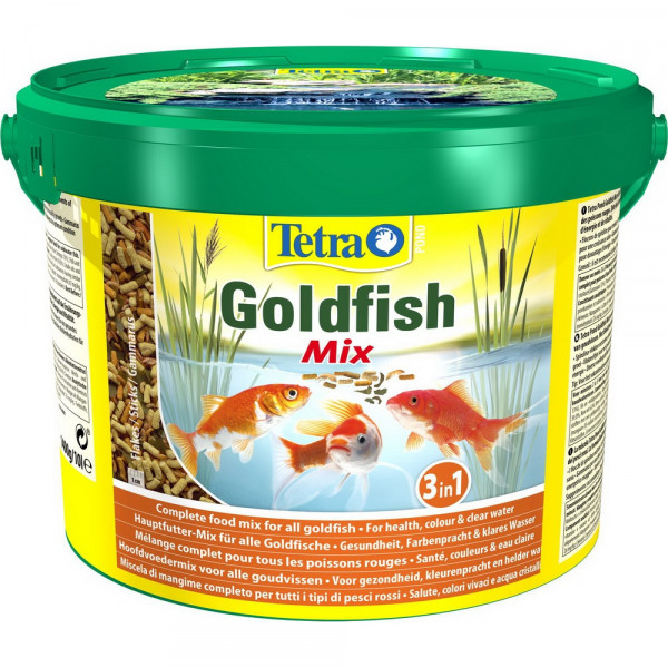 Корм для прудовых рыб Tetra Pond GoldMix 10л смесь для золотых рыб