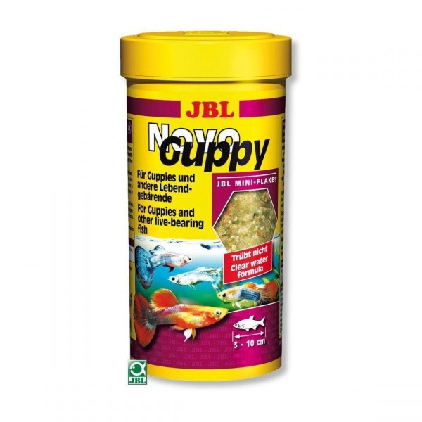 JBL NovoGuppy - Осн. корм для живородящих акв. рыб, хлопья, 250 мл (45 г)