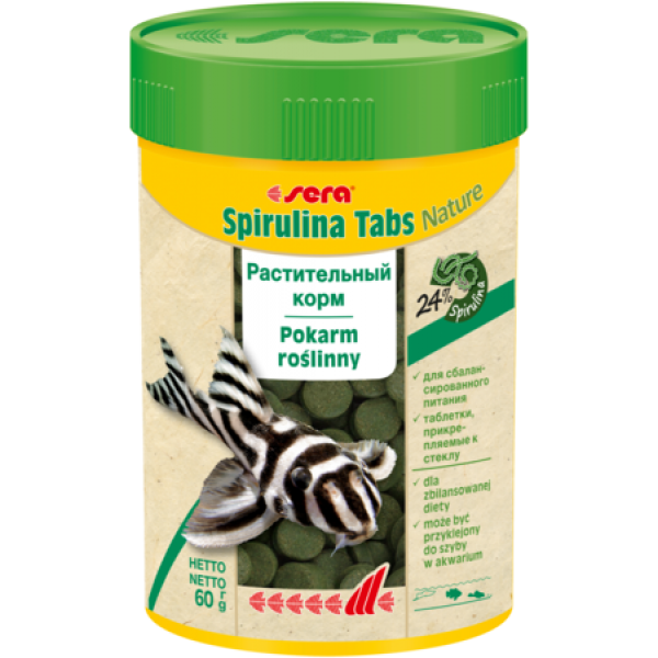 Сера Корм для рыб растительный в таблетках SPIRULINA TABS Nature 100 мл 60 г (100 таб) (S0940)