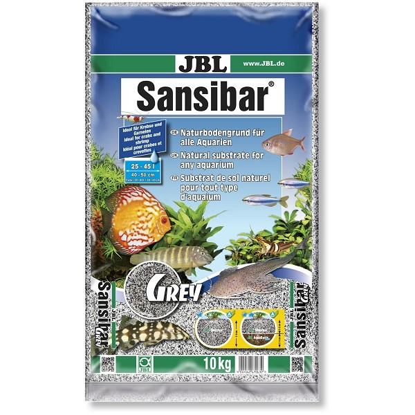 JBL Sansibar GREY - Декоративный грунт д/пресн и морских аквариумов, серый, 10 кг