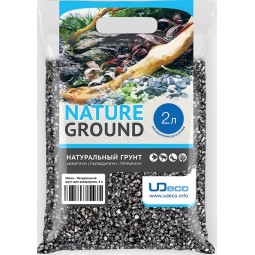 UDeco Canyon Grey - Натуральный грунт для аквариумов "Серый гравий", 4-6 мм, 2 л