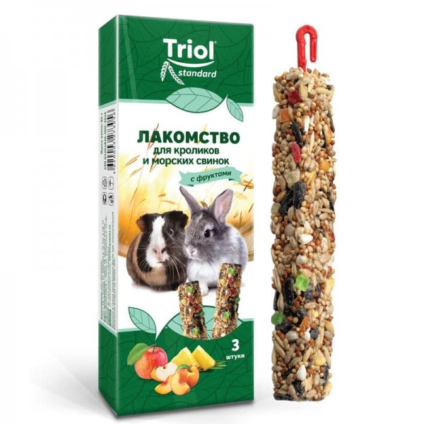 Лакомство Тriol Standard для кроликов и морских свинок с фруктами (уп. 2 шт), 100г, Triol