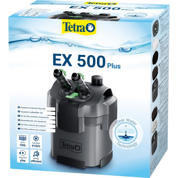 Фильтр внешний Tetra EX500 plus, 910л/ч, 5,5Вт до 100л