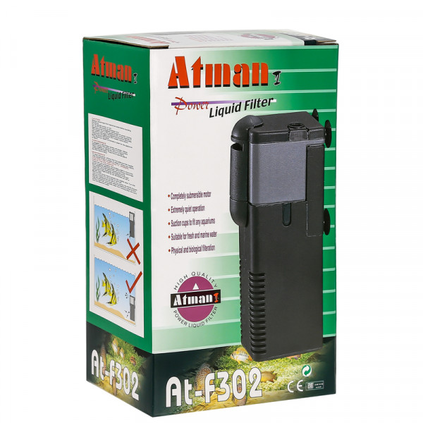 Фильтр внутренний Atman AT-F302 для аквариумов до 60 литров, 450 л/ч, 6,5W