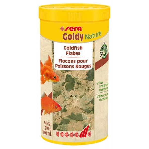Сера Корм для золотых рыб в хлопьях GOLDY NATURE 1000 мл 210 г (S32249) Сера Корм для золотых рыб в хлопьях GOLDY NATURE 1000 мл 210 г (S32249)