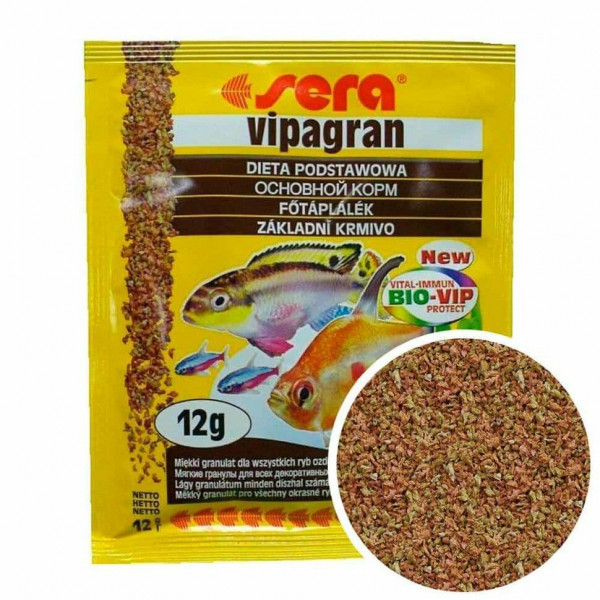 Сера Корм для рыб основной в гранулах VIPAGRAN 12 г (пакетик) (S0200)
