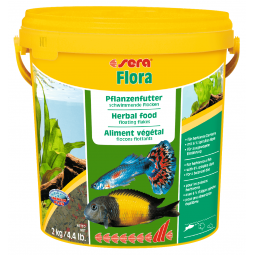 Сера Корм для рыб растительный в хлопьях FLORA 10000 мл 2 кг (ведро) (S0690)